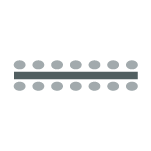 Long table with chairs on both sides. 