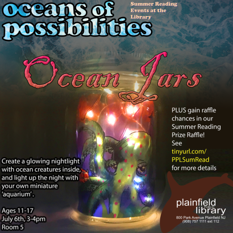Ocean Jars Teen Crafting Event flyer