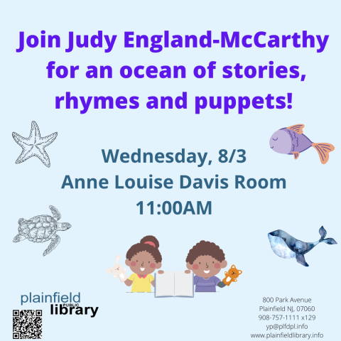 Join Judy England -McCarthy for an ocean of stories, rhymes and puppets!