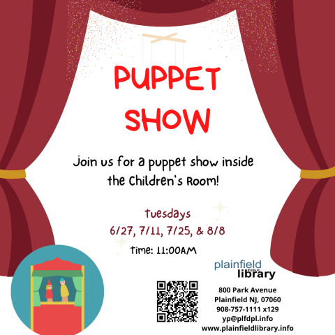 Join us for a puppet show in the Children's Library