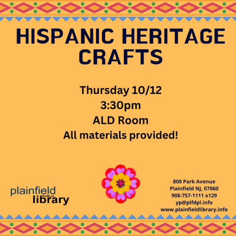 Join us Hispanic Heritae crafts.