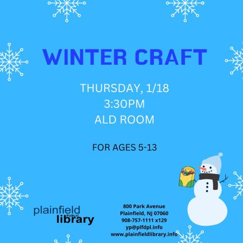Join us for crafts with Miss Mary Lou.