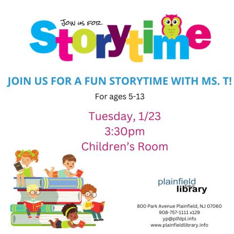 Join us for a fun storytime with Ms.T