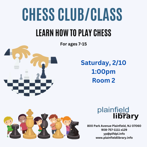 You can be a beginner or on your way to being a master, join us for an afternoon of chess.