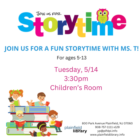 Join us for a fun storytime with Ms.T