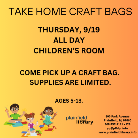 Come pick up a craft bag.  Supplies are limited.