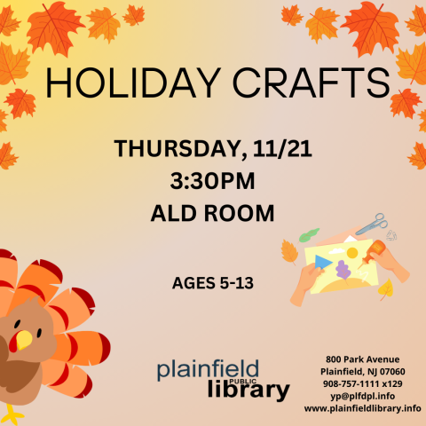 Join us for fun holiday crafts.