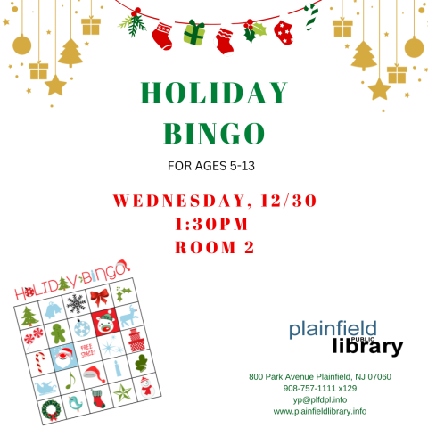 Join us for bingo, prizes and fun.