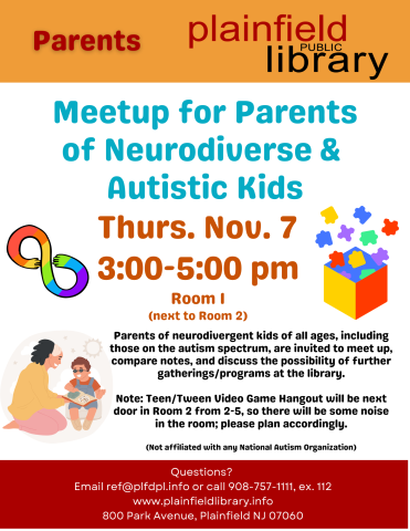 Meetup for Parents of Neurodiverse & Autistic Kids