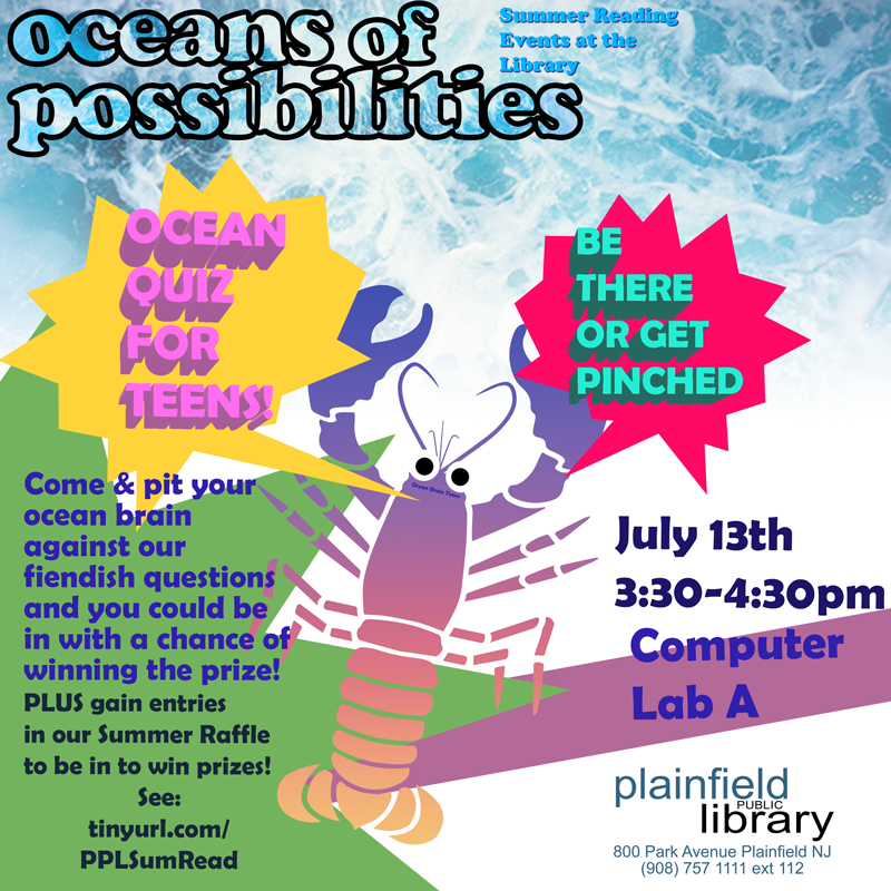 Ocean Quiz for teens flyer.