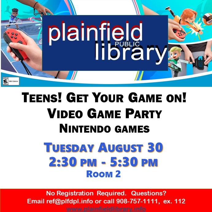 teen Gaming event on 30th Aug 3:30 to 5:30