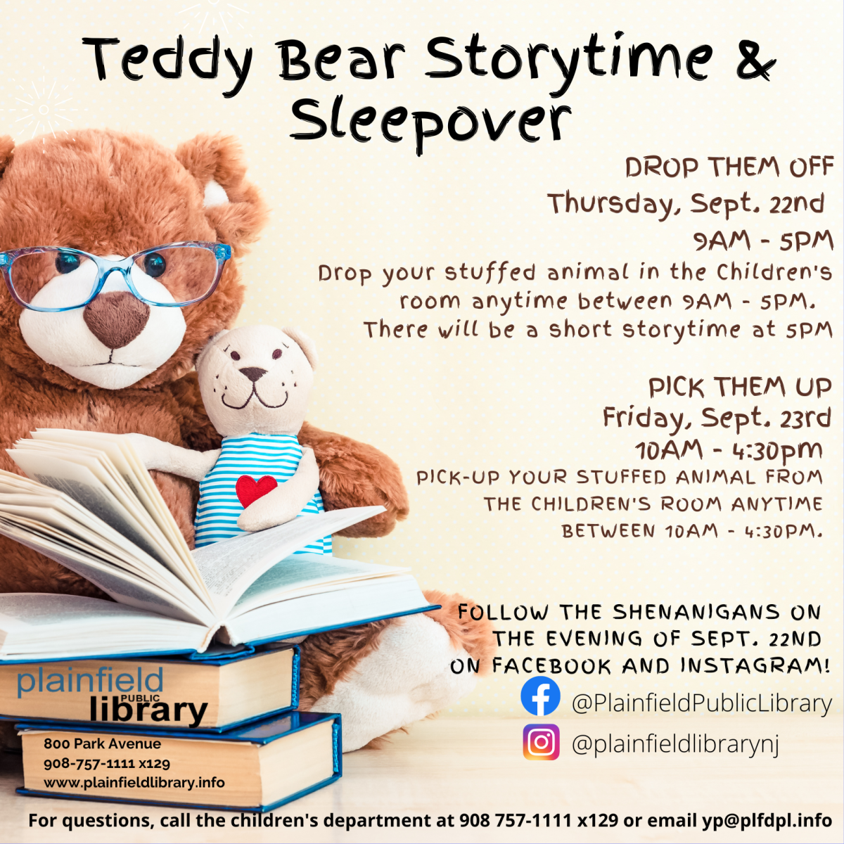 Teddy Bear Storytime and Sleepover