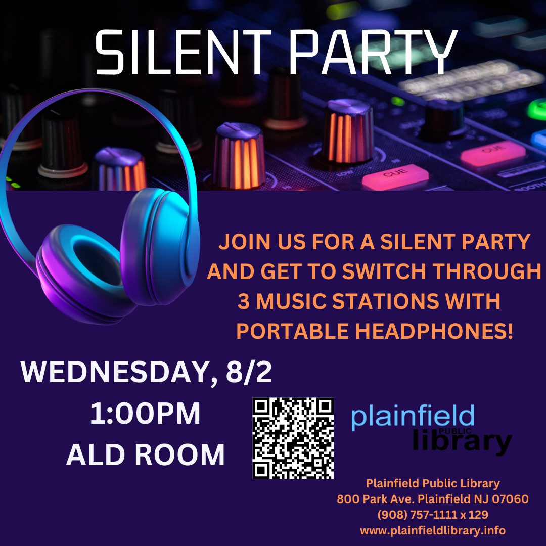 Join us for a dance party and get to switch through 3 music stations with portable headphones.