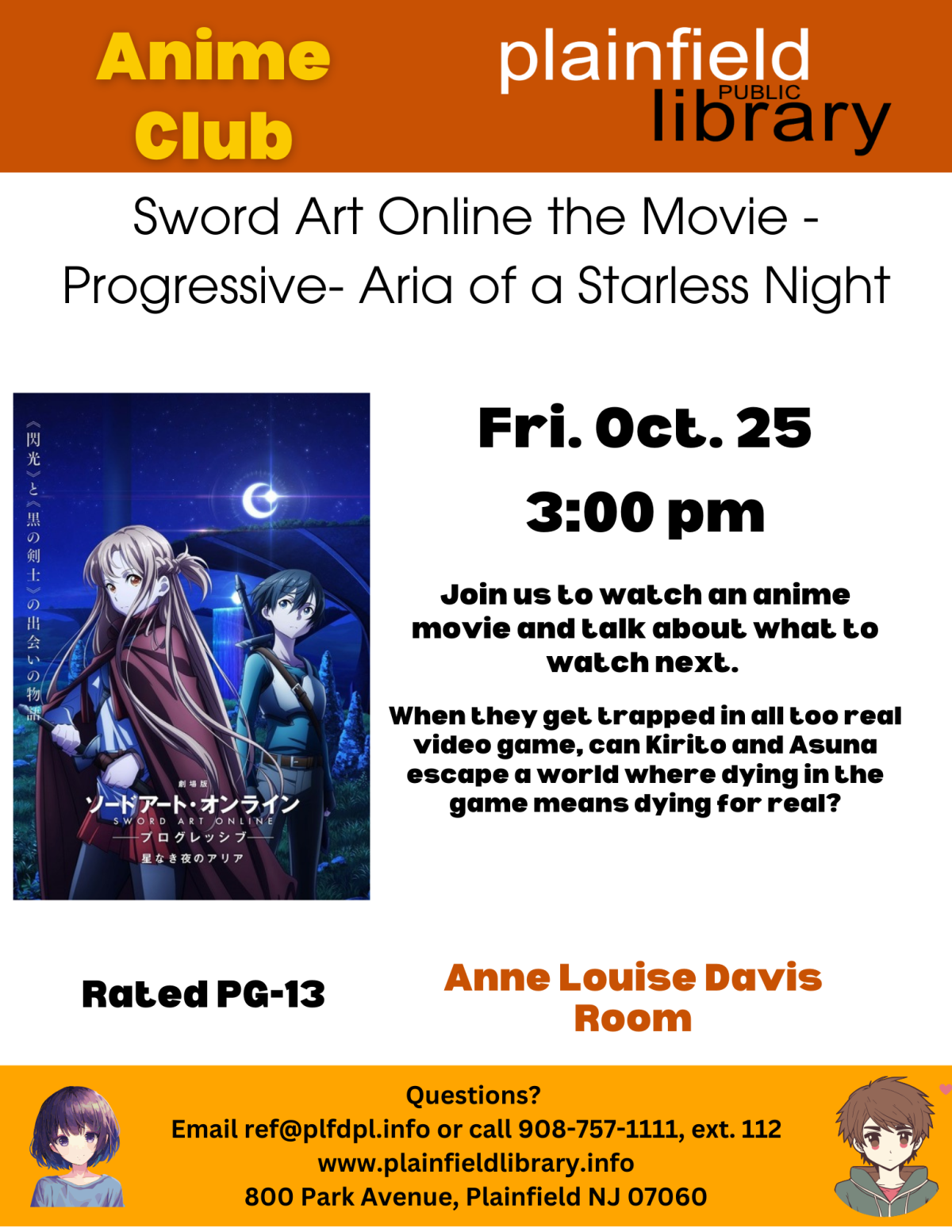 Anime Movie Club Movie Presents "Sword Art Online the Movie -Progressive- Aria of a Starless Night"