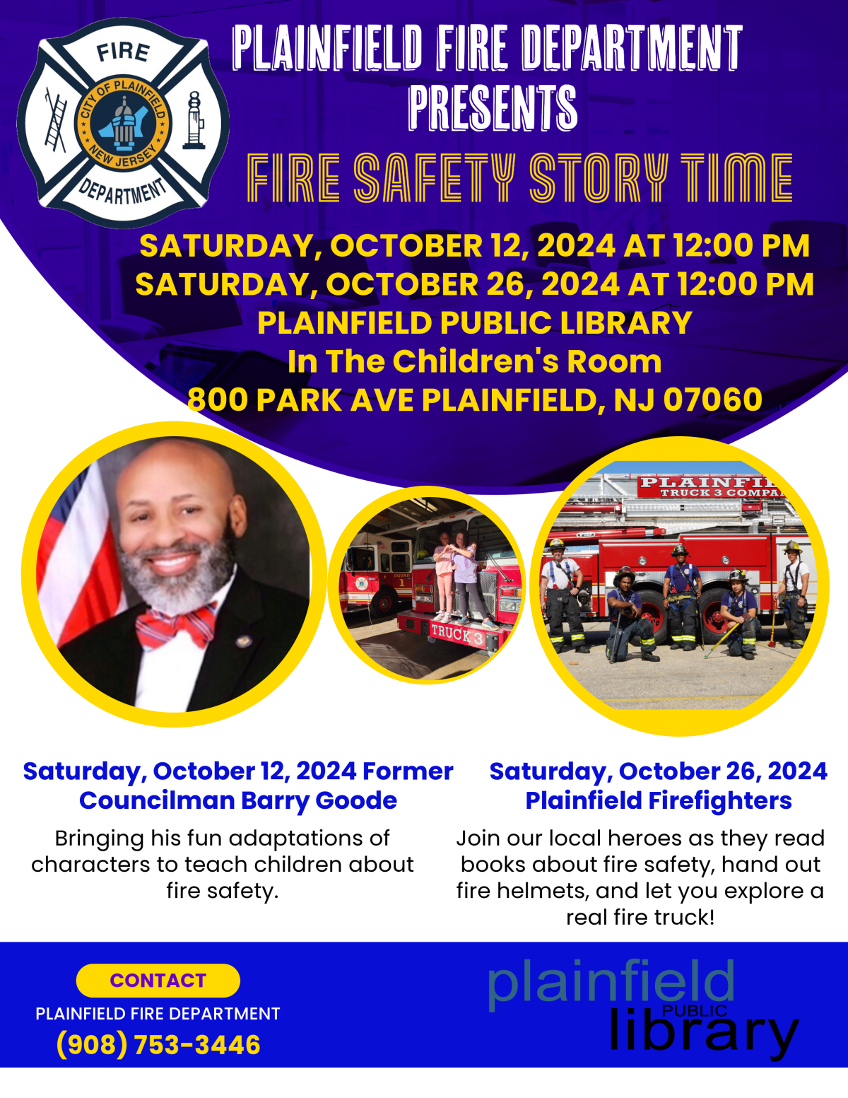 Fire Safety Storytime with Plainfield Fire Department