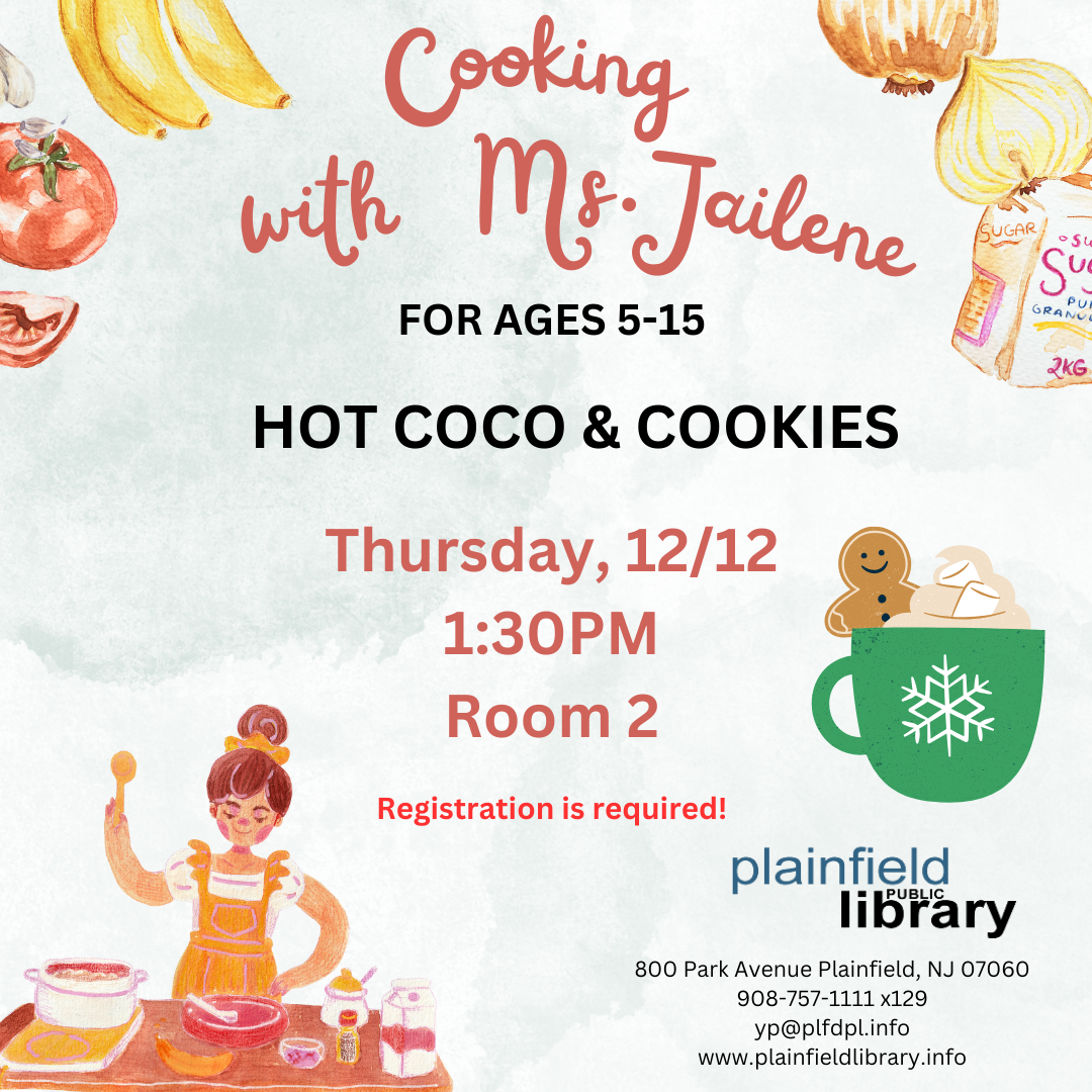 Join us for delicious hot cocoa and cookies.