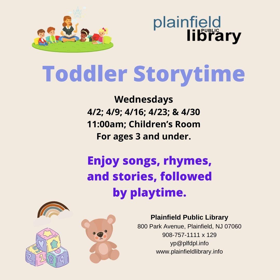 Toddler Storytime Every Wednesday in the Children's Room