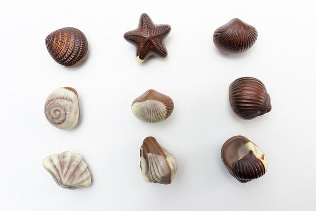 a variety of molded chocolate candies