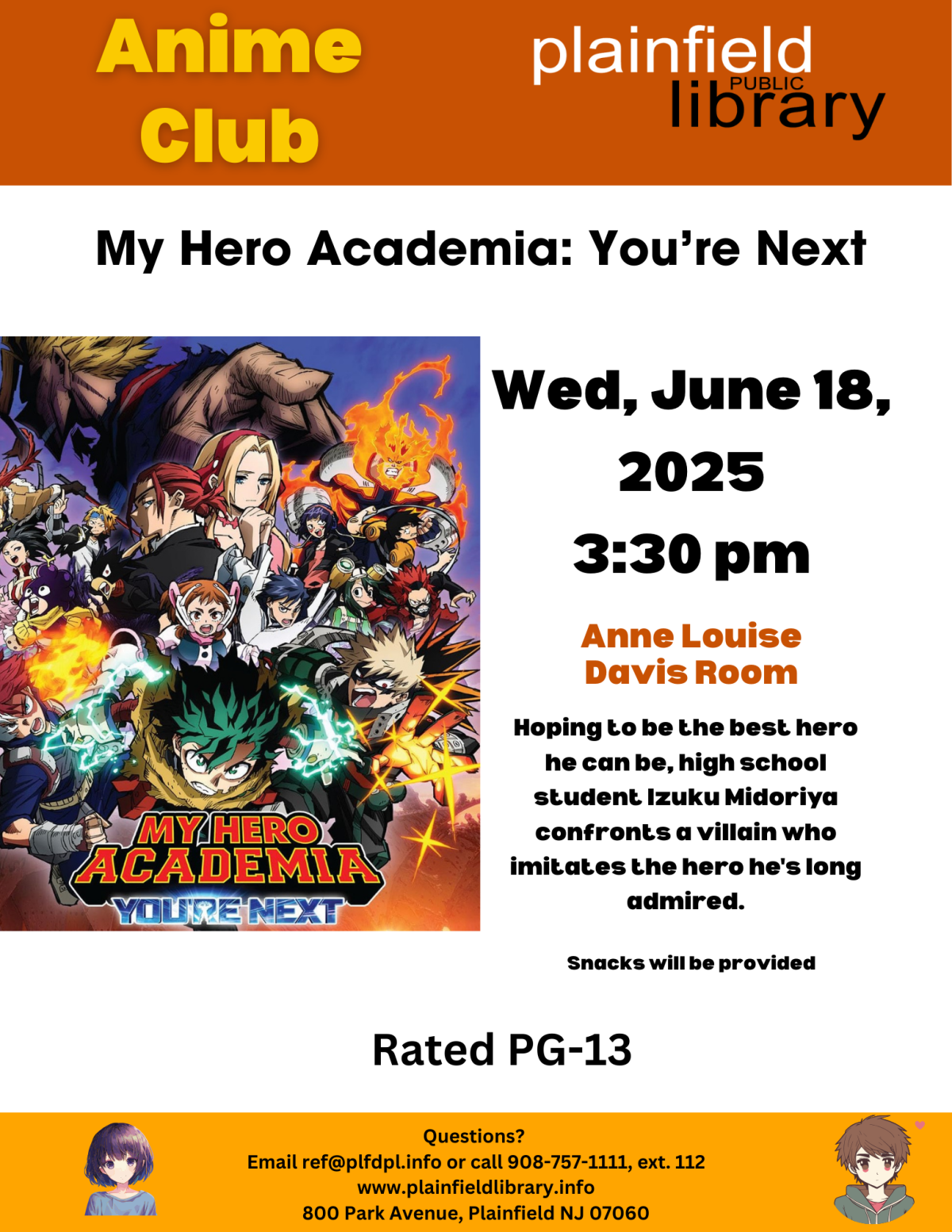 Plainfield Library Anime Club: My Hero Academia: You're Next