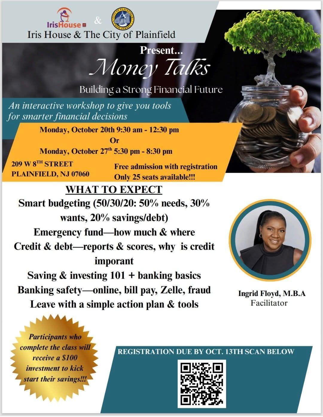 Money Talks - Building a Strong Financial Future Workshop at Iris House