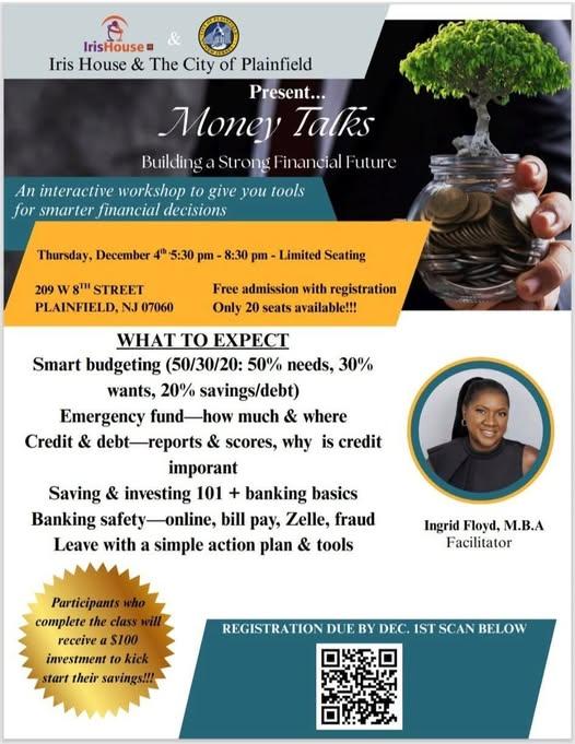 Money Talks - Building a Strong Financial Future Workshop at Iris House